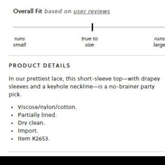 J. Crew Short Sleeve Lace Top Black Size Small Round Neckline Pull On Styling - Picture 7 of 7